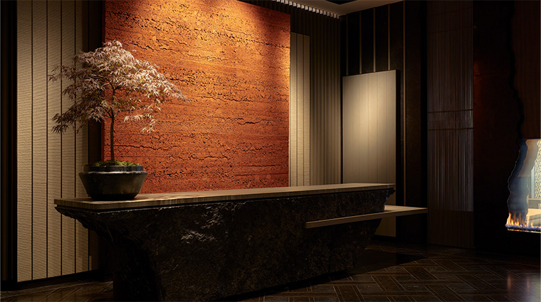 aman new york interior arrival lobby on g front desk