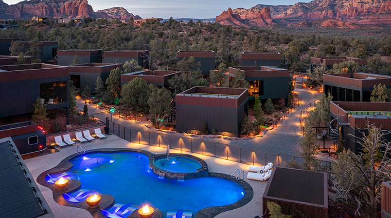 ambiente dusk pool view