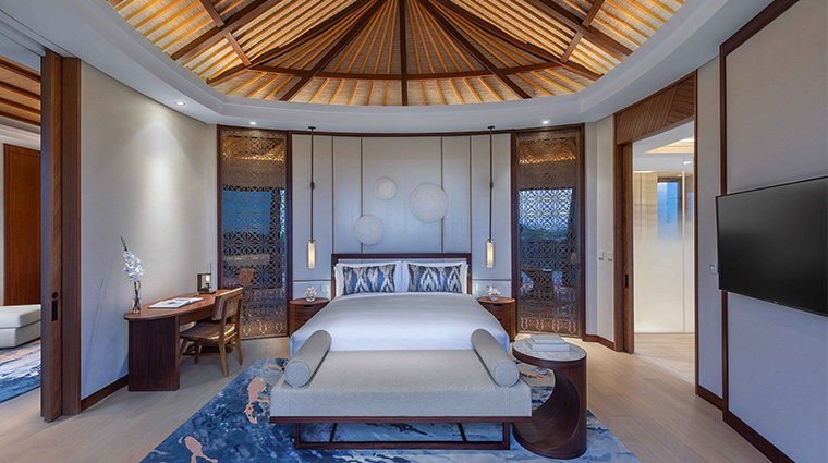 Anantara Mina Al Arab Ras Al Khaimah Resort Guest Room Over Water Pool Villa Bedroom Front View