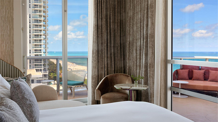 andaz miami beach panoramic suite king bedroom terrace view