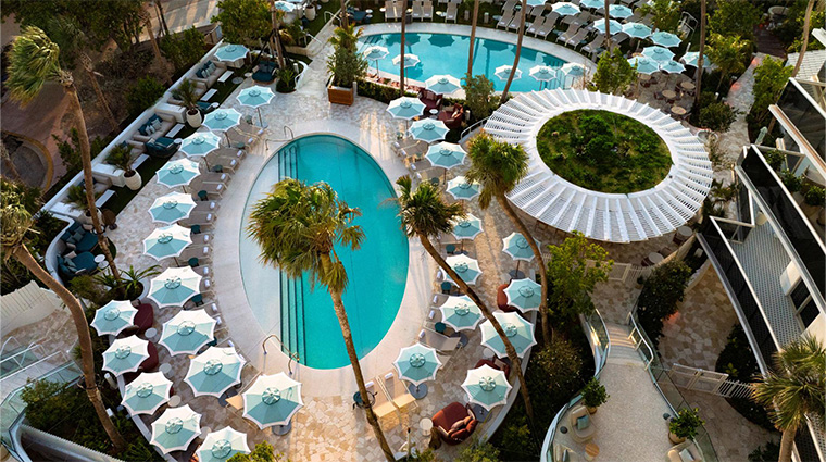 andaz miami beach pool drone with bar and pools only