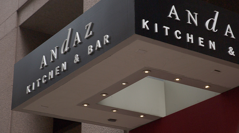 andaz wall street andaz kitchen and bar sign