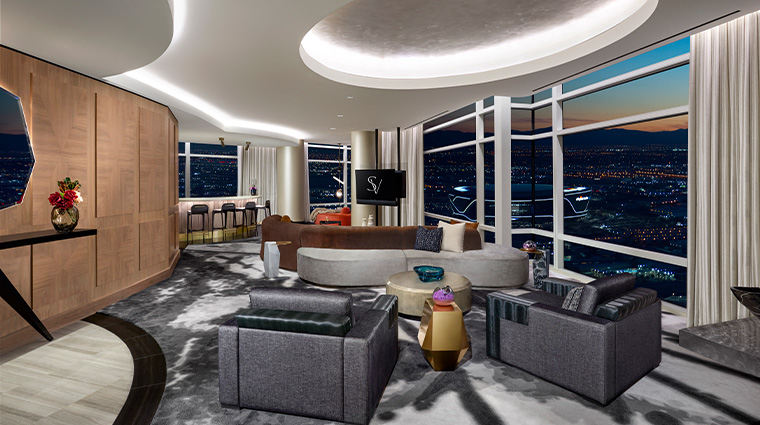aria sky suites new villa living room