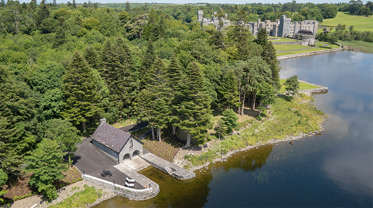 ashford castle boathouse exterior