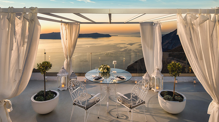 athina luxury suites private candlelight dinner