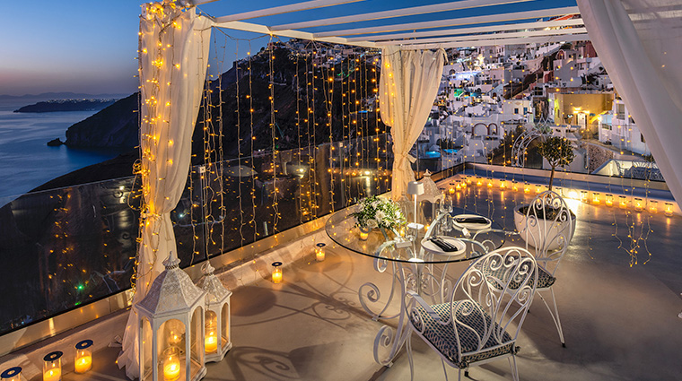 athina luxury suites private dinner