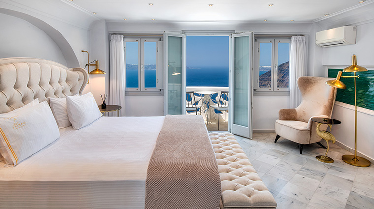 athina luxury suites royal suite master bedroom