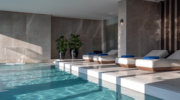 aurora spa indoor pool loungers