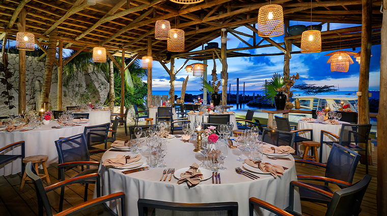 baoase luxury resort sunset deck restaurant