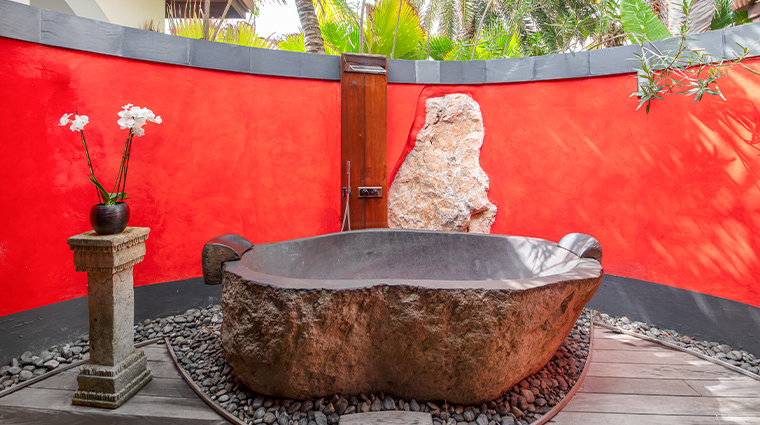 baoase luxury resort superior beach front suite outdoor tub