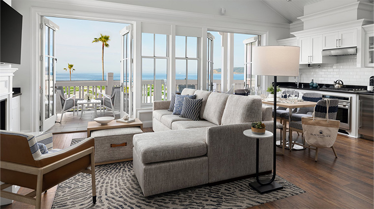 beach village at the del lxr hotels and resorts oceanfront cottage living area