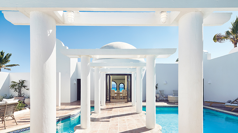belmond cap juluca villa entrance with pool