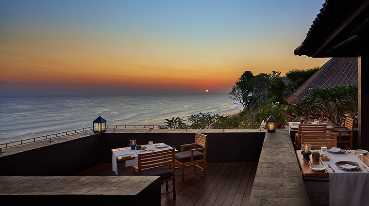 bvlgari resort bali sangkar restaurant sunset