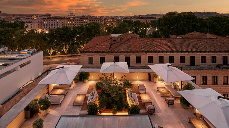 bulgari hotel roma aerial view