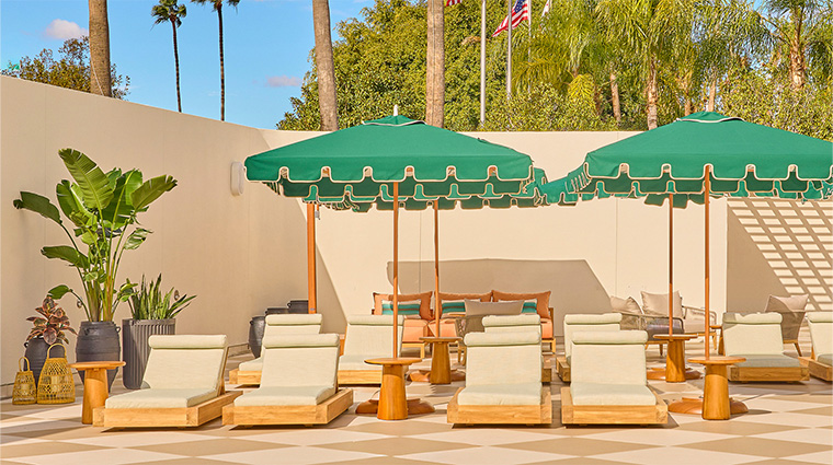 cameo beverly hills hotels and resorts pool deck lounge chairs
