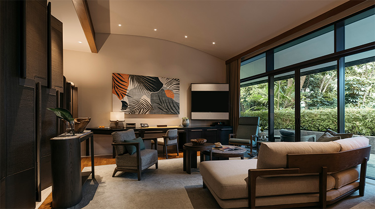 capella singapore new one bedroom villa living room