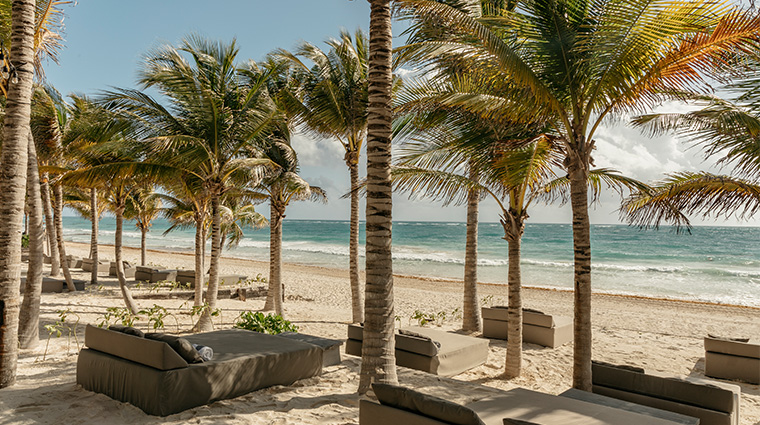 casa malca tulum beach loungers