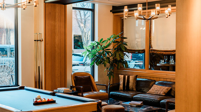 clayton hotel members club pool table seating