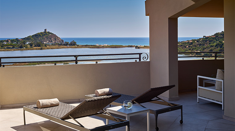 conrad chia laguna sardinia King One Bedroom Suite with Sea View Outdoors