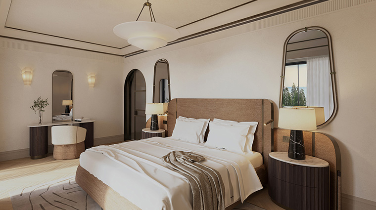 conrad corfu king junior suite seafront private pool bedroom2