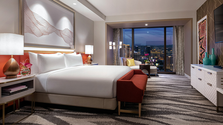 conrad las vegas at resorts world new bedroom night view