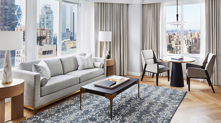 conrad new york midtown park view execuitve suite living room 2