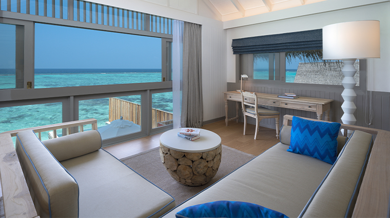 cora cora maldives duplex Lagoon Pool villa living room