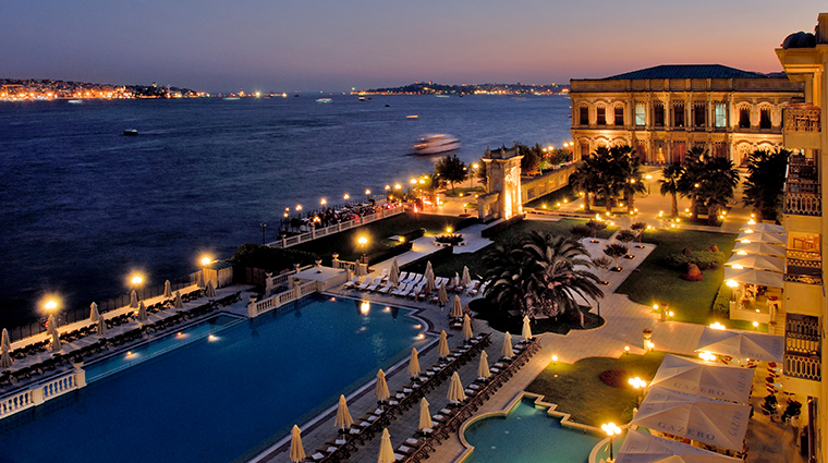 cragan palace kempinski istanbul exterior night