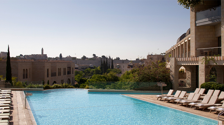 David Citadel Hotel pool with a view to the old city