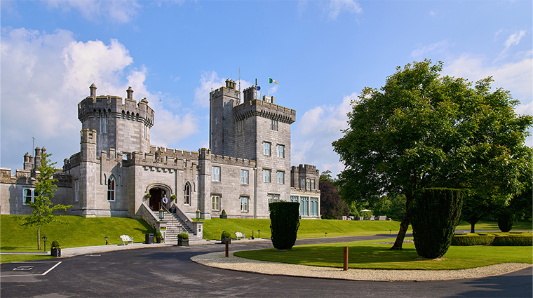 dromoland castle hotel and country estate castle main door and courtyard
