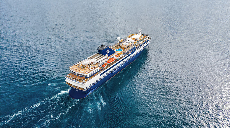 vidanta world elegant cruise ship aerial view