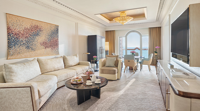 emirates palace mandarin oriental abu dhabi sea view suite living room