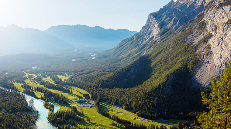 fairmont banff springs golf course aerial