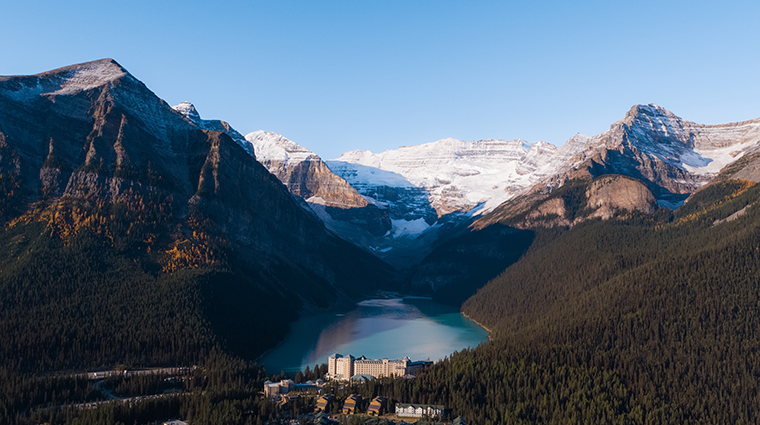 Fairmont Chateau Lake Louise Exterior Fall Aerial