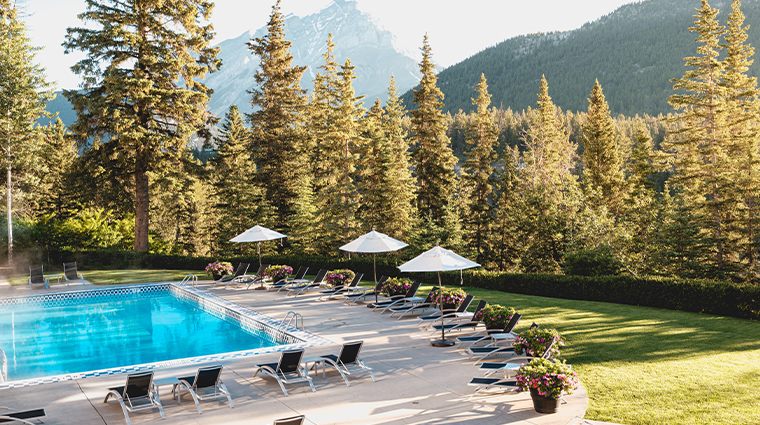 fairmont banff springs hotel poolside view