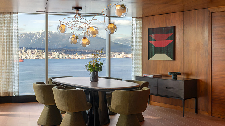 fairmont pacific rim Gold Corner Suite King Dining Table