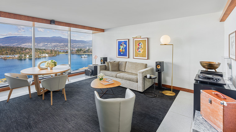 fairmont pacific rim Signature Harbour View Suite Living Room