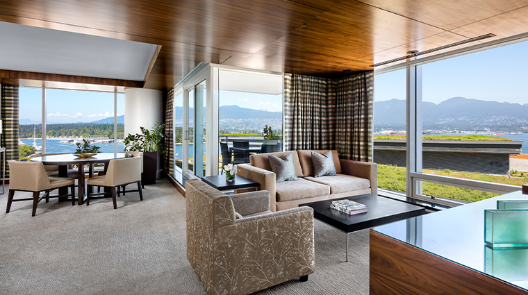 fairmont pacific rim corner suite living room