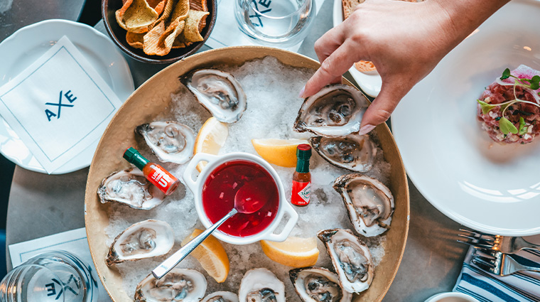 Fairmont Tremblant axe oysters