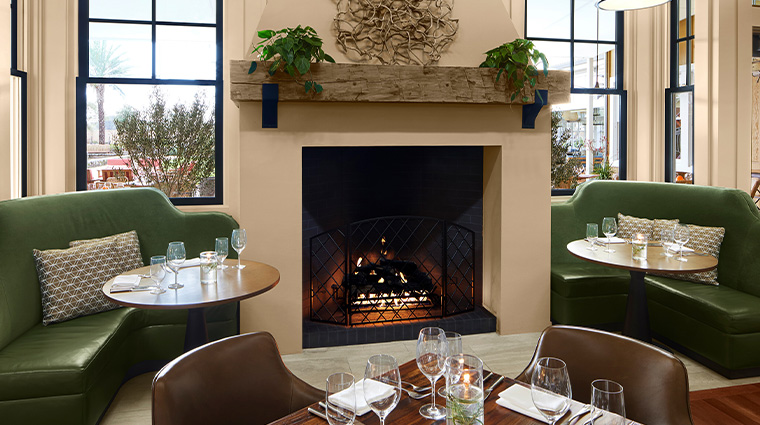 farm restaurant fireplace