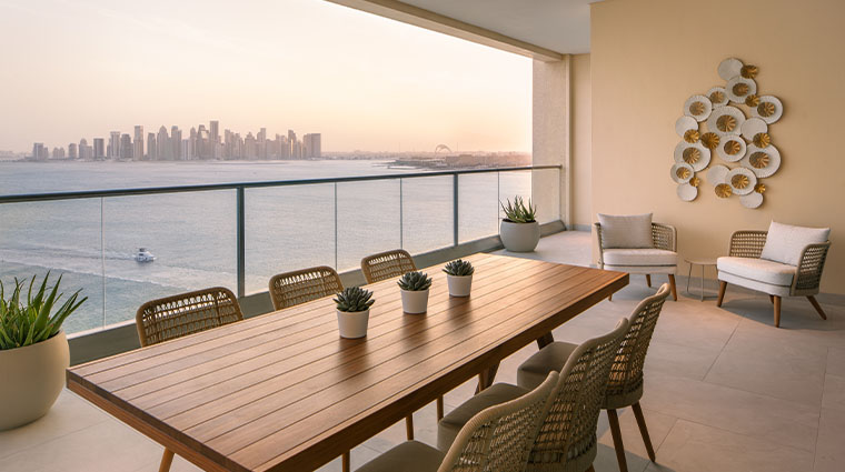 four seasons resort and residences at the pearl qatar 2 bedroom apartment balcony