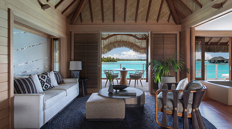 four seasons resort bora bora water bungalow living room
