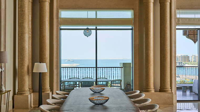 four seasons resort dubai at jumeirah beach suite dining view