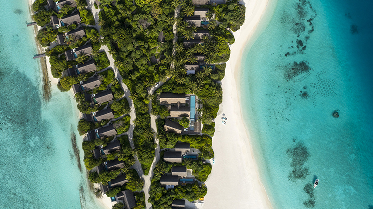 four seasons resort maldives at landaa giraavaru aerial