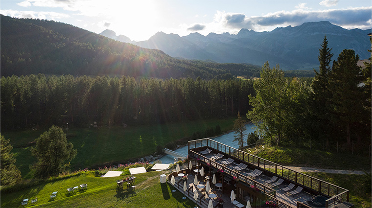 grand hotel kronenhof exterior with le pavillon