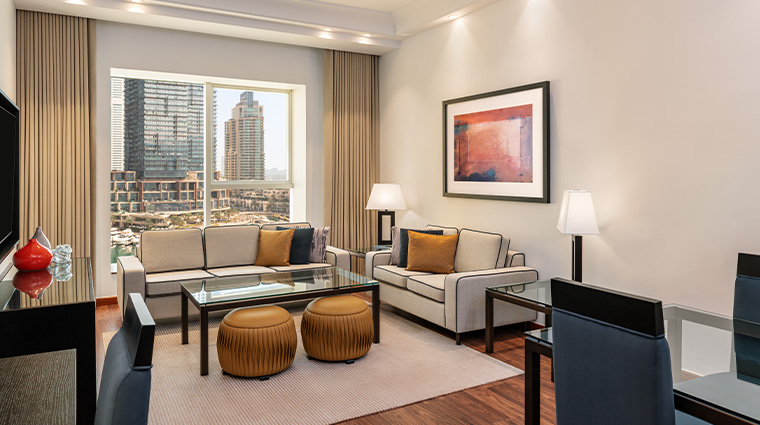 grosvenor house a luxury collection hotel dubai suite living room