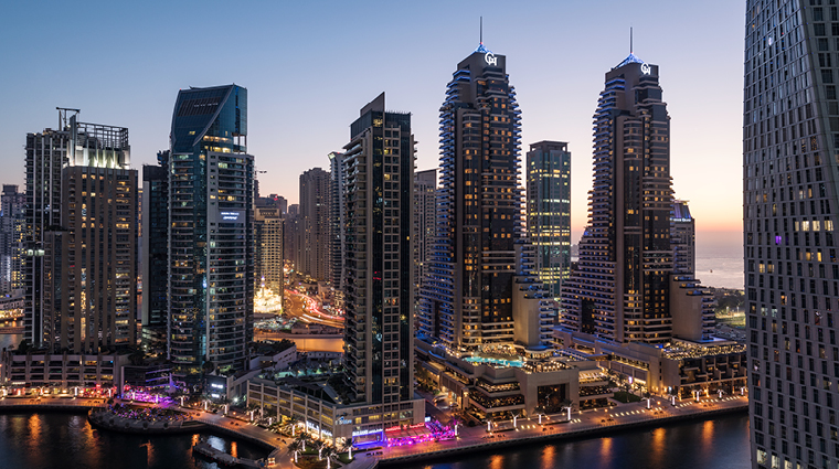 grosvenor house dubai exterior night time