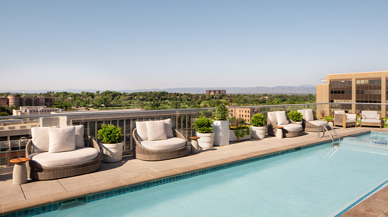 halcyon a hotel in cherry creek rooftop deck pool