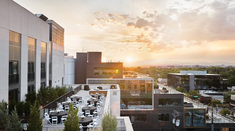halcyon a hotel in cherry creek side view of terrace