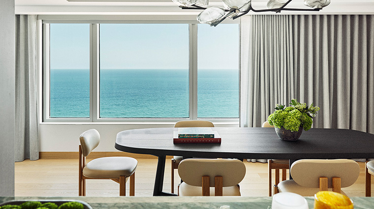 hotel arts barcelona arts suite dining table views